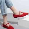 Women's Flats Shoes Comfortable Slip On Shoes Classic Dressy Pointed Toe Bow Knit Ballet Flat