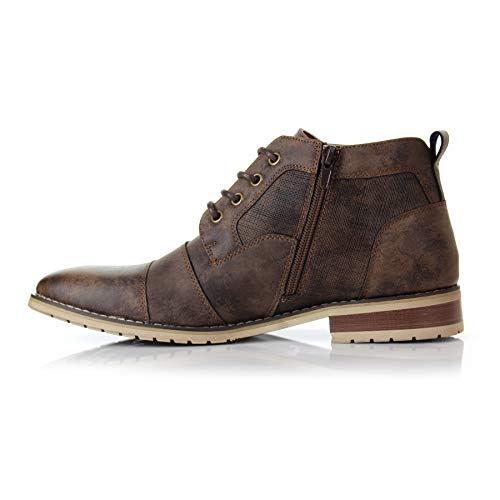 Blaine MFA806035 Mens Casual Brogue Mid-Top Lace-Up and Zipper Boots…