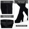 Women's Aria Thigh High Over The Knee Boots, Cute Suede Long Boots with High Heel and Inner Zipper