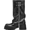 Women's Knee High Riding Boots Chunky Platform Low Heel Round Toe Moto Boots Slouchy Fold Over Wide Calf Motorcycle Biker Boots