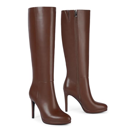 Knee High Boots Women Platform Stiletto Heel Tall Boots Round Toe Fall Winter Long boots for Women