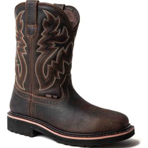 Cowboy Boots Men Western Square Steel Toe Botas Vaqueras