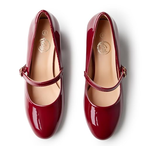Mary Jane Shoes Women, Chunky Mary Janes Heels for Women Shoes Dressy Casual, Dress Shoes for Women Block Heels Closed Toe Mary