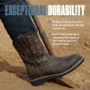 Cowboy Boots Men Western Square Steel Toe Botas Vaqueras