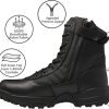 Men's Military Tactical Combat Boots Side Zipper Work Motorcycle Boots 8 inch