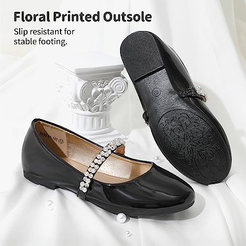 Girls Mary Jane Dress Shoes Ballerina Flats for Wedding, Party (Toddler/Little Kid/Big Kid)
