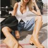 Women's Banana Knee High Boots Square Toe Chunky Block Heel Tall Boots Wide Calf Fashion Comfortable Casual Pull on Long Boots