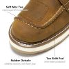 Magnolia 6" Side-Zipper Wedge Boots for Men, Lightweight Soft Moc Toe Motorcycle Boots SAP309-Brown, SAP309BK-Black,