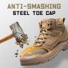 Steel Toe Boots for Men Women Comfortable Lightweight Work Boots for Men Slip Resistant High Top Steel Toe Safety Shoes Puncture