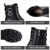 Women's Combat Boots, Platform Ankle Booties Lace up Chunky Heel with Inner Zipper