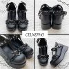 Mary Jane Shoes Women Cute Ankle Strap Platform Wedge High Heel Pumps Gothic Party Dress Shoes for Women