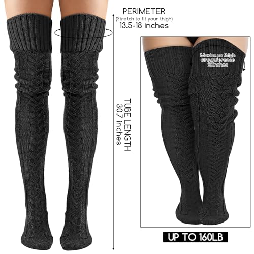 Women's Cable Knitted Boot Socks Extra Long Thigh High Winter Stockings Over Knee Leg Warmers
